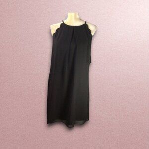 I.N. San Francisco Black Mini Dress Size Large Sleeveless Scalloped